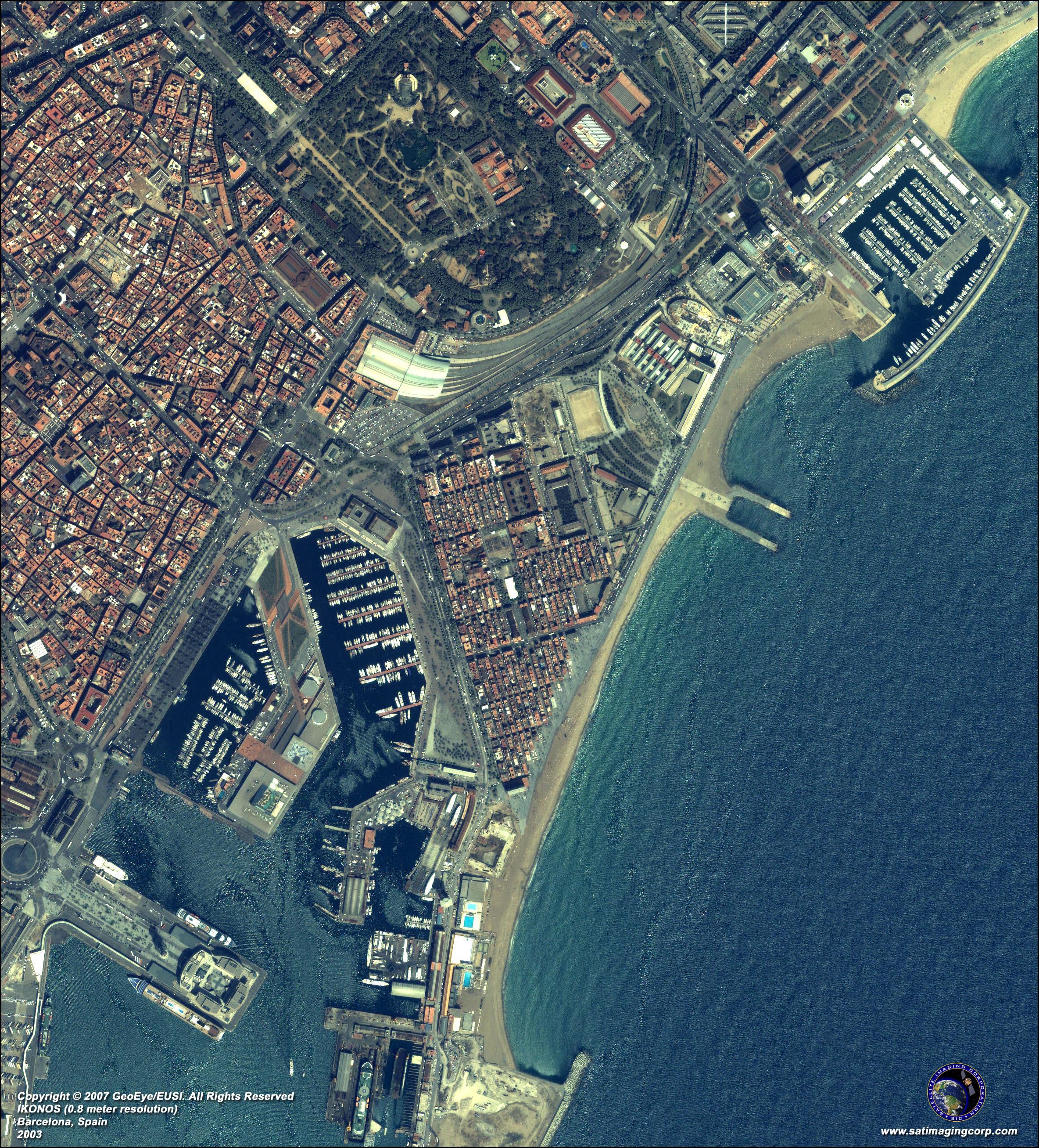 Barcelone carte satellite - Carte de barcelone par satellite (Catalogne