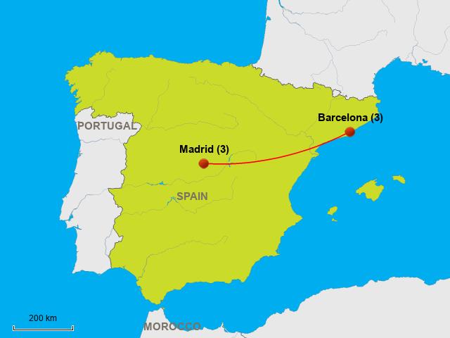 Carte espagne barcelone