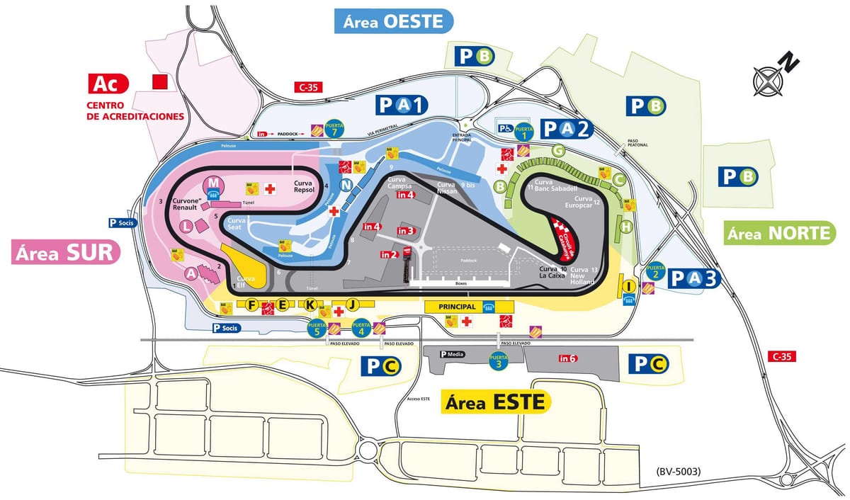carte de circuit de barcelone