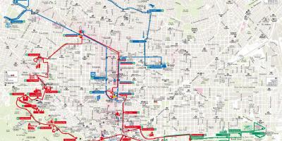 Barcelona bus turistic ligne rouge de la carte