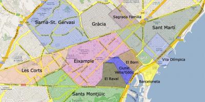 Carte de la banlieue de barcelone