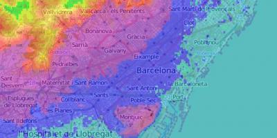 Carte de barcelone topographiques
