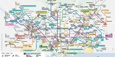 Carte de la ligne du métro de barcelone