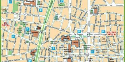 Carte du centre-ville de barcelone rues