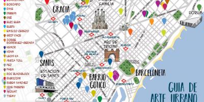 Barcelone l'art de la rue la carte