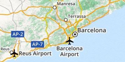 L'aéroport de barcelone carte de localisation