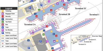 L'aéroport de barcelone carte terminal 1 et 2