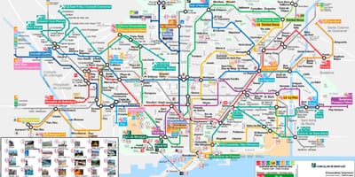Métro de barcelone carte des attractions touristiques